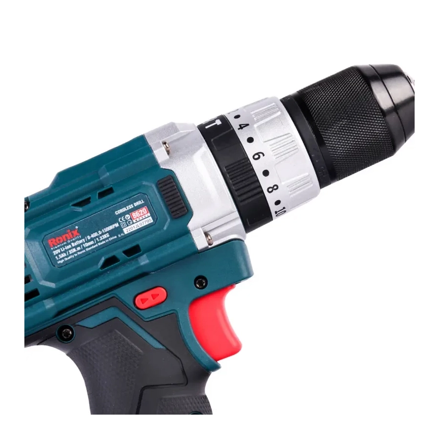 دریل شارژی لیتیوم 20 ولت چکشی 8620 (رونیکس) - 5